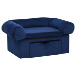 Vidaxl canap pour chien avec tiroir bleu 75x50x38 cm peluche