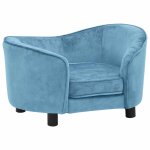 Vidaxl canap� pour chien turquoise 69x49x40 cm peluche
