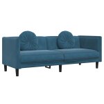 Vidaxl canapé avec coussins 3 places bleu velours Vidaxl canapé avec coussins 3 places bleu velours