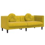 Vidaxl canapé avec coussins 3 places jaune velours Vidaxl canapé avec coussins 3 places jaune velours