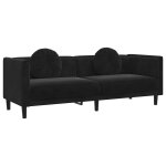 Vidaxl canap� avec coussins 3 places noir velours