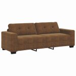 Vidaxl canap avec coussin marron faux cuir et bois