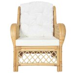 Vidaxl canap� avec coussin rotin naturel et lin
