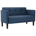 Vidaxl canap� deux places bleu 111 cm en tissu