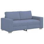 Vidaxl canap� deux places bleu 180x77x82 cm en tissu velours c�tel�