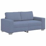 Vidaxl canap� deux places bleu 180x77x82 cm en tissu velours c�tel�