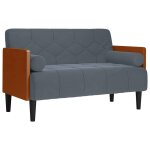 Vidaxl canap� deux places avec coussins cylindriques gris fonc� 110 cm velours