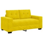 Vidaxl canapé deux places avec coussin jaune velours Vidaxl canapé deux places avec coussin jaune velours
