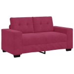 Vidaxl canapé deux places avec coussin rouge bordeaux velours Vidaxl canapé deux places avec coussin rouge bordeaux velours