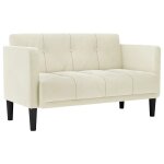 Vidaxl canapé deux places crème 111 cm velours Vidaxl canapé deux places crème 111 cm velours