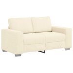 Vidaxl canap� deux places cr�me 160x77x82 cm en tissu velours c�tel�