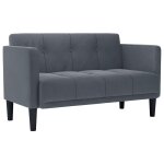 Vidaxl canap� deux places gris fonc� 111 cm velours