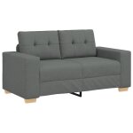 Vidaxl canap� deux places gris fonc� 160 x 77 x 82 cm en tissu
