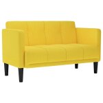 Vidaxl canap� deux places jaune 111 cm en tissu