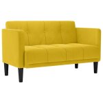 Vidaxl canap� deux places jaune 111 cm velours