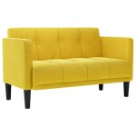 Vidaxl canapé deux places jaune 111 cm velours Vidaxl canapé deux places jaune 111 cm velours