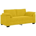 Vidaxl canap� deux places jaune 180x77x82 cm velours