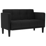 Vidaxl canap� deux places noir 111 cm en tissu