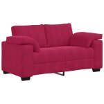 Vidaxl canap� deux places rouge bordeaux 160 x 77 x 82 cm velours