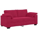 Vidaxl canap� deux places rouge bordeaux 180 x 77 x 82 cm velours