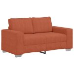 Vidaxl canap� deux places rouge orang� 160x77x82 cm en tissu velours c�tel�