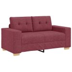 Vidaxl canap� deux places rouge vin 160x77x82 cm en tissu