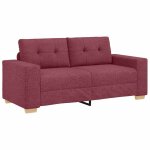 Vidaxl canap� deux places rouge vin 180x77x82 cm en tissu