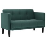 Vidaxl canap� deux places vert fonc� 111 cm en tissu