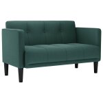 Vidaxl canap� deux places vert fonc� 111 cm en tissu