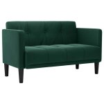 Vidaxl canap� deux places vert fonc� 111 cm velours