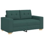 Vidaxl canap� deux places vert fonc� 160 x 77 x 82 cm en tissu