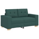 Vidaxl canap� deux places vert fonc� 160 x 77 x 82 cm en tissu