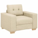 Vidaxl canap� - fauteuil cr�me 100x78x80 cm tissu