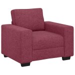 Vidaxl canap� / fauteuil rouge vin 100x77x82 cm tissu