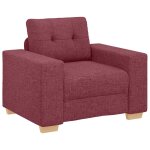 Vidaxl canap� / fauteuil rouge vin 100x78x80 cm tissu