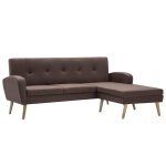 Vidaxl canap en forme de l revtement en tissu 186x136x79 cm marron