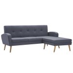 Vidaxl canap forme de l revtement en tissu gris clair 186x136x79 cm