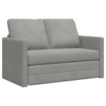 Vidaxl canap� - lit 2 en 1 gris clair 122x204x55 cm velours