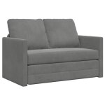Vidaxl canap� - lit 2 en 1 gris fonc� 122x204x55 cm velours