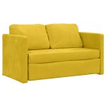 Vidaxl canap� - lit 2 en 1 jaune fonc� 122x204x55 cm velours