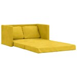 Vidaxl canap� - lit 2 en 1 jaune fonc� 122x204x55 cm velours