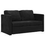 Vidaxl canap� - lit 2 en 1 noir 122x204x55 cm velours