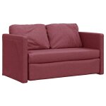 Vidaxl canap� - lit 2 en 1 rouge bordeaux 112x174x55 cm tissu