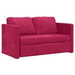 Vidaxl canap� - lit 2 en 1 rouge bordeaux 122x204x55 cm velours