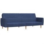 Vidaxl canap� - lit � 2 places bleu tissu