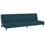 Vidaxl canap� - lit � 2 places bleu velours