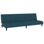 Vidaxl canap - lit  2 places bleu velours