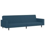 Vidaxl canap� - lit � 2 places bleu velours