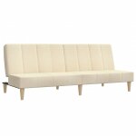 Vidaxl canap - lit  2 places crme tissu