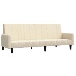 Vidaxl canap - lit  2 places crme velours
